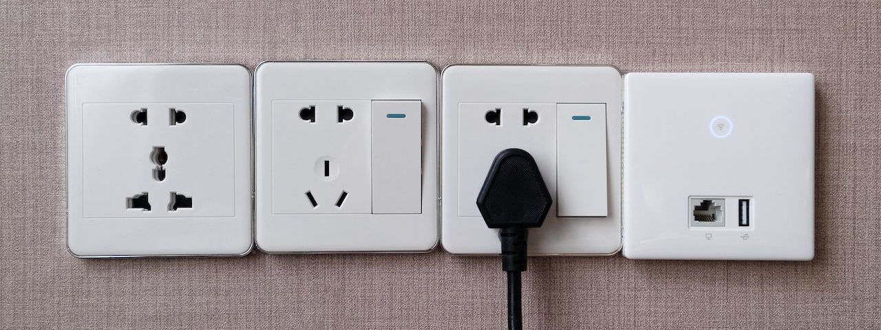 Multiple types of sockets installed on the same wall